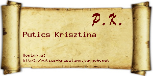 Putics Krisztina névjegykártya
